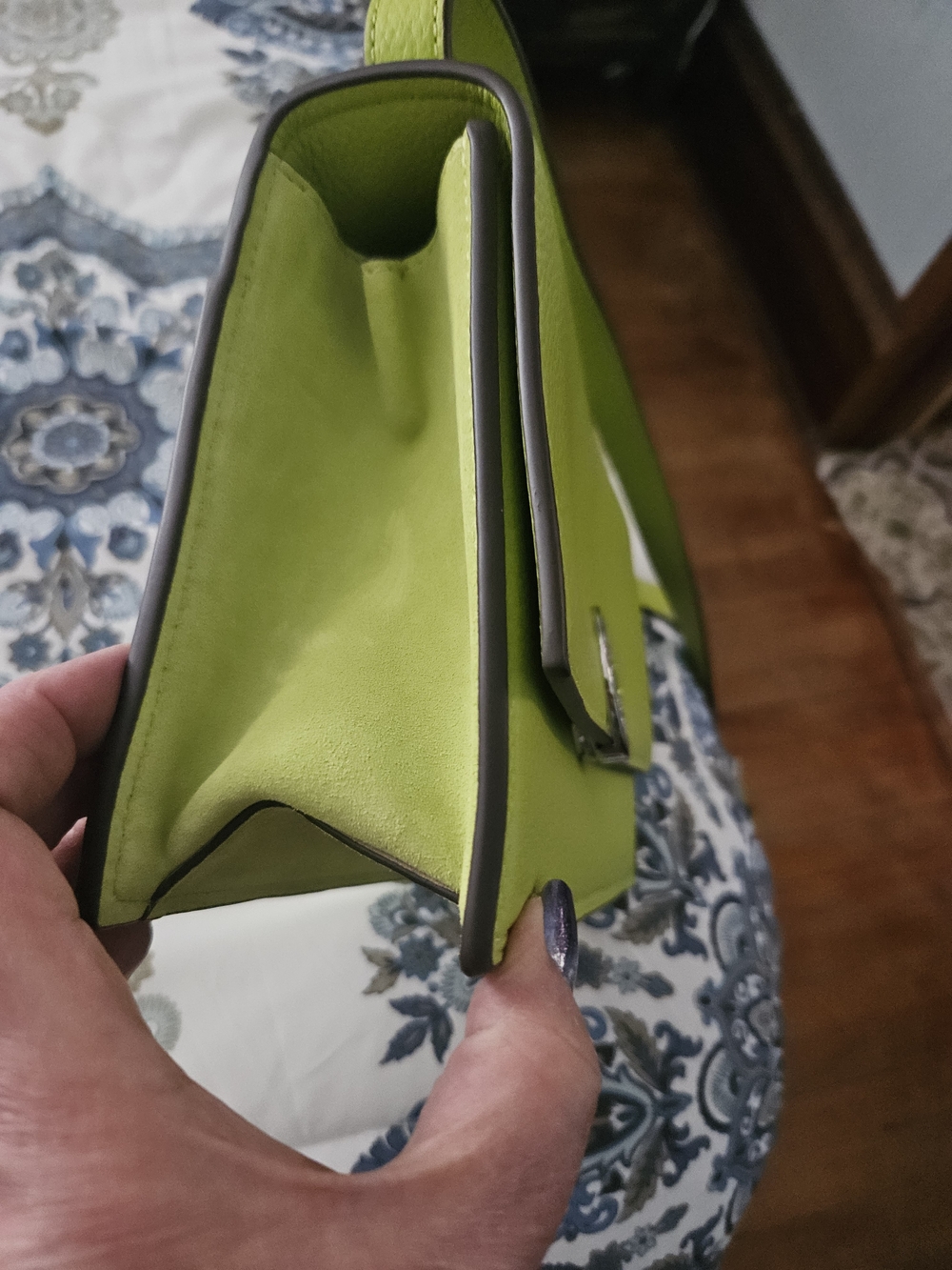 Tory Burch Miller Flap Green Leather Shoulder Bag - Picture 2 of 11